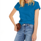 INC International Concepts Women's Cotton Crewneck Top Blue Size X-Large