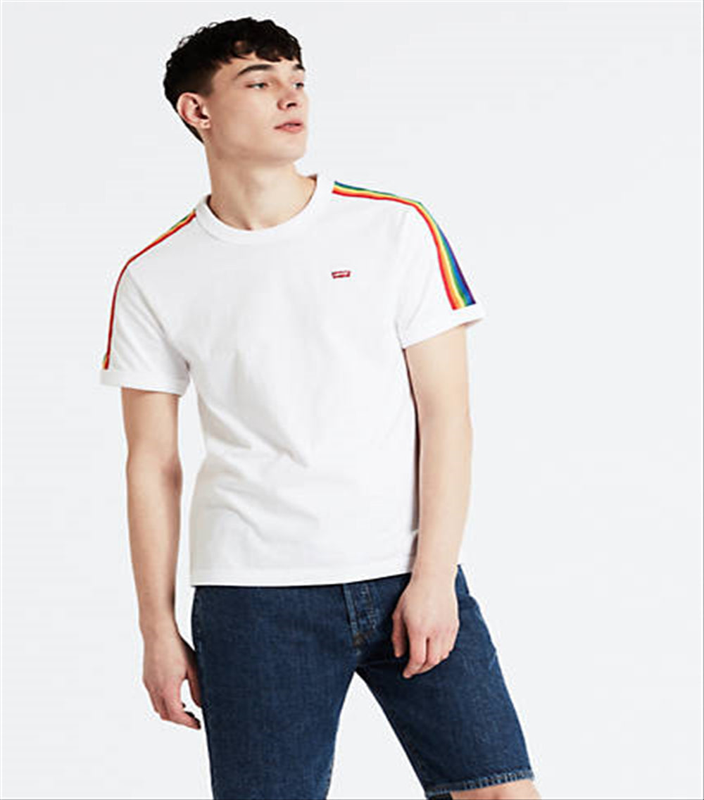 Levi's Men's Pride Ringer Tee Shirt T-Shirt White Size XX-Large