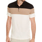 Alfani Men's Colorblock Vertical Stripe Polo Shirt Brown Size Small