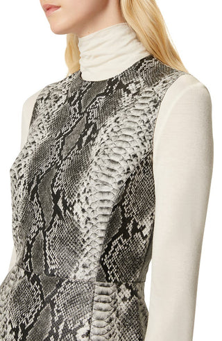 French Connection Women's Snake Print Sheath Dress Gray Size 8