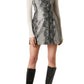 French Connection Women's Snake Print Sheath Dress Gray Size 8