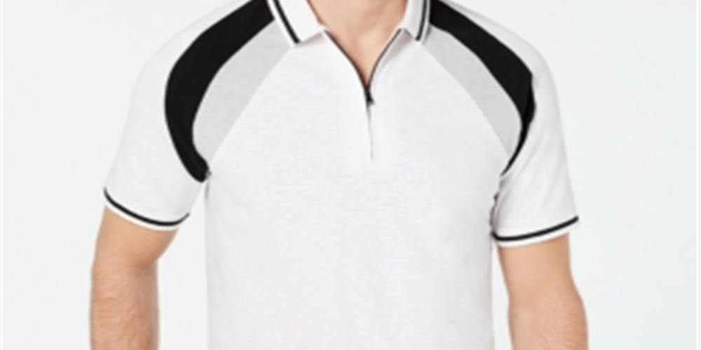 INC International Concepts Men's Colorblocked Polo T-Shirt White Size XX-Large