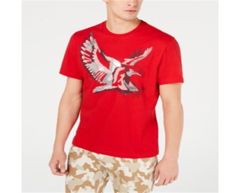 INC International Concepts Men's Metallic Bird T-Shirt  Red Size Medium