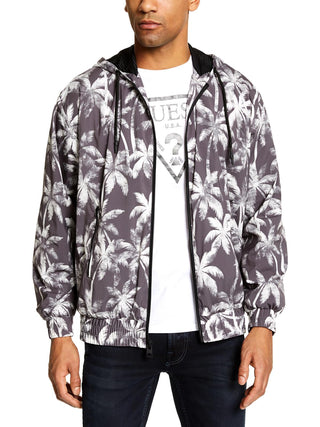 Guess Men's Wind Breaker Jacket All Gray Size X-Large