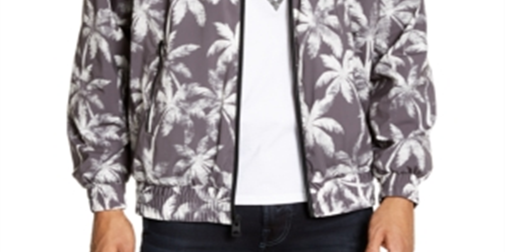 Guess Men's Wind Breaker Jacket All Gray Size X-Large