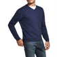 Weatherproof Vintage Men's Rib Trim Knit V Neck Sweater Blue Size Medium