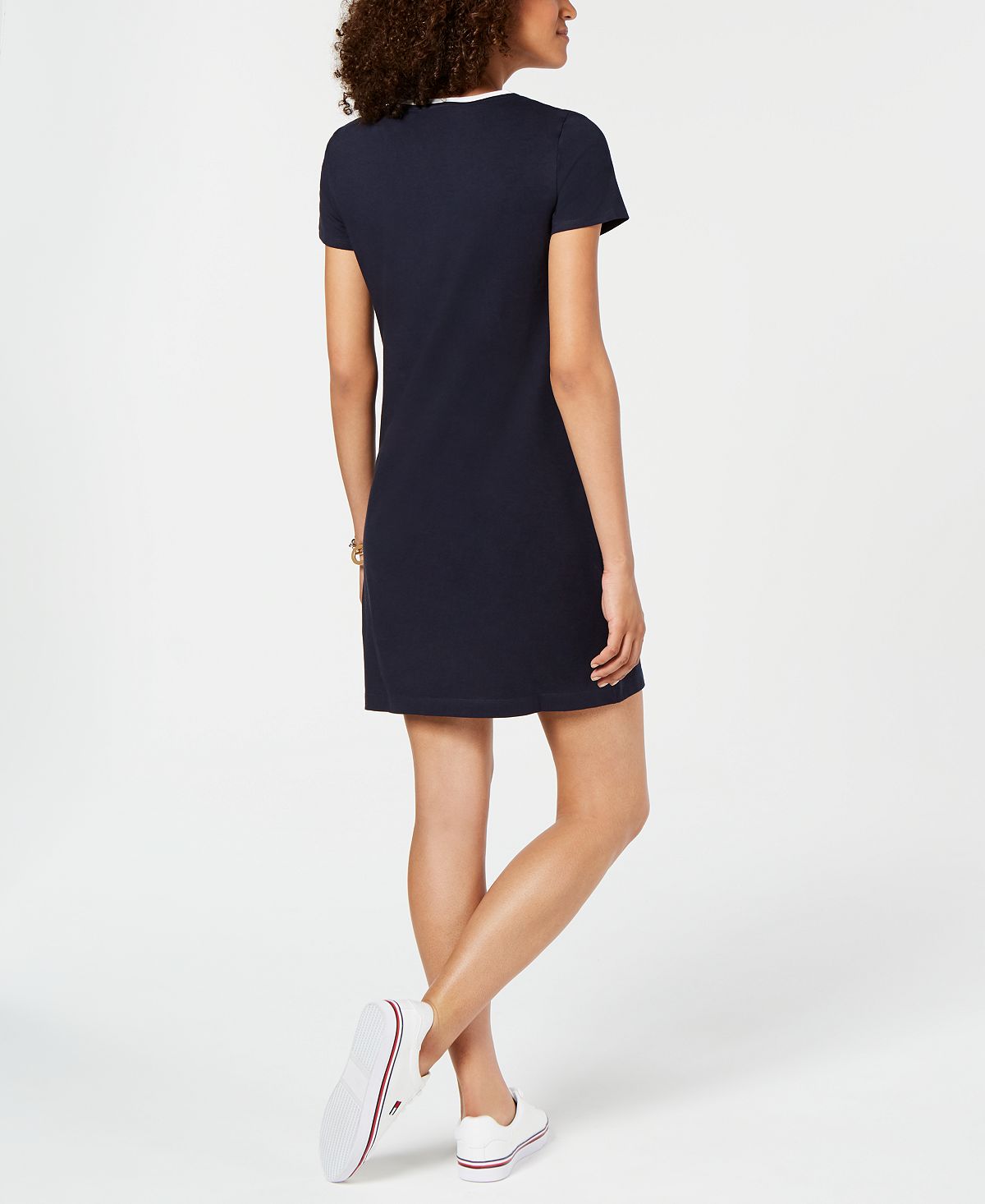 Tommy Hilfiger Women's Logo T-Shirt Dress Navy Size X-Large