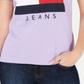 Tommy Hilfiger Women's Cotton Embroidered Logo T-Shirt Purple Size Small