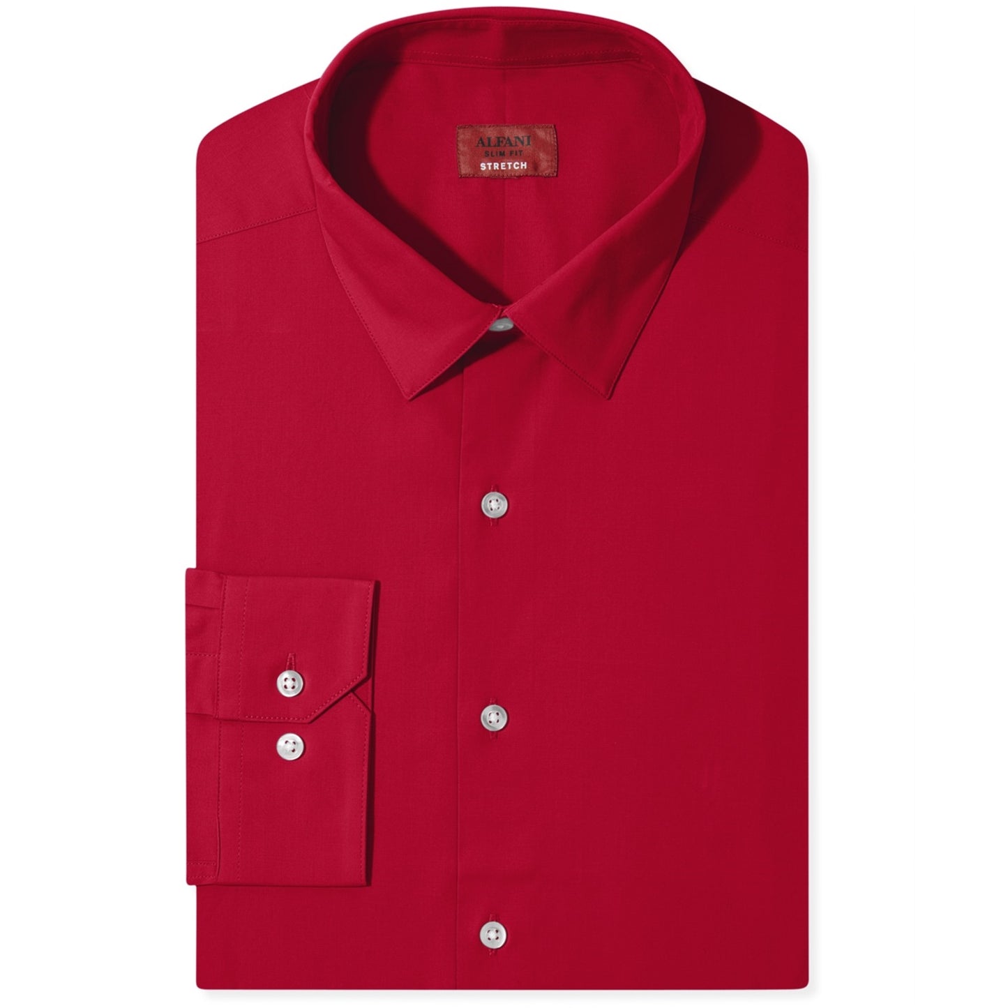 Alfani Men's Spectrum Slim-Fit Button Up Dress Shirt Red Size 16"-16.5" Neck 34"-35" Sleeve.