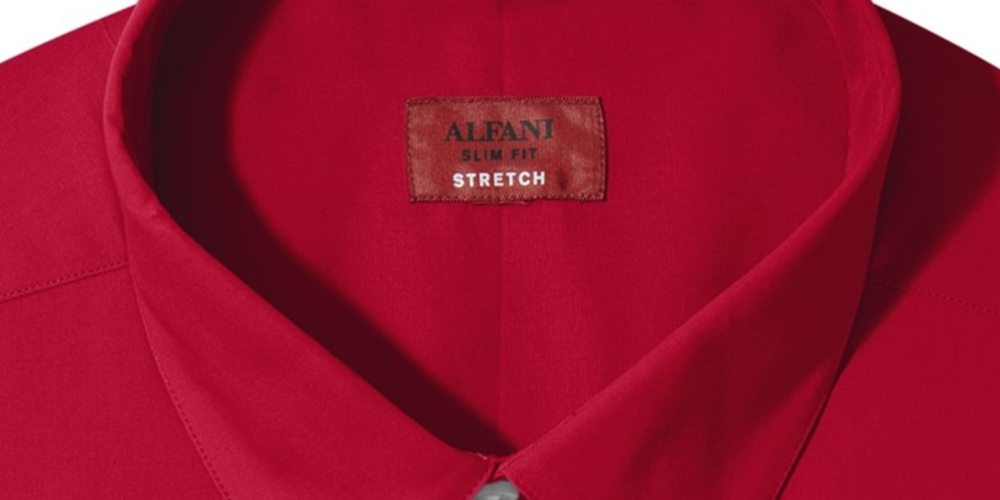 Alfani Men's Spectrum Slim-Fit Button Up Dress Shirt Red Size 16"-16.5" Neck 34"-35" Sleeve.