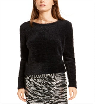 Bar III Women's Eyelash Finish Sweater Black Size Small