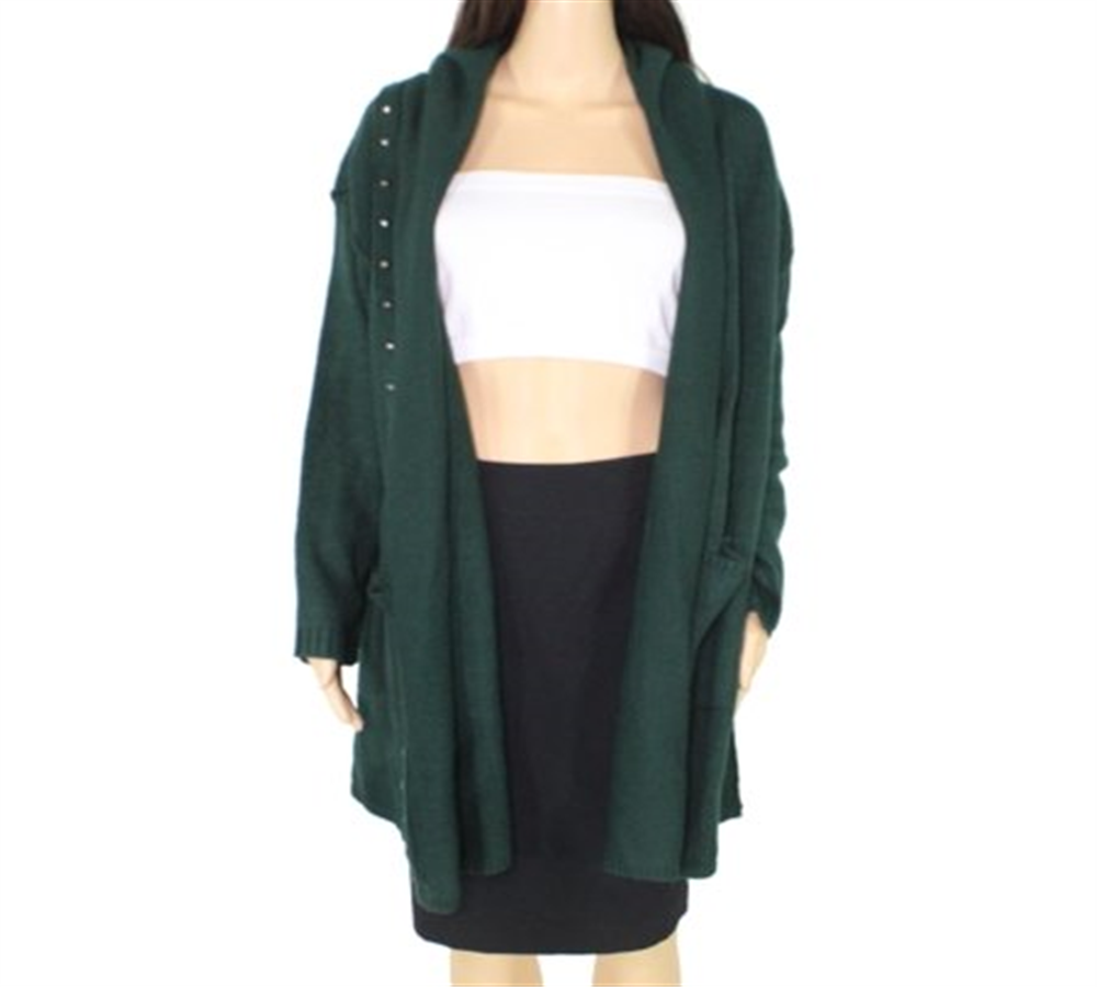 Style & Co Women's  Plus Studded Front Cardigan Sweater Green Size 2X
