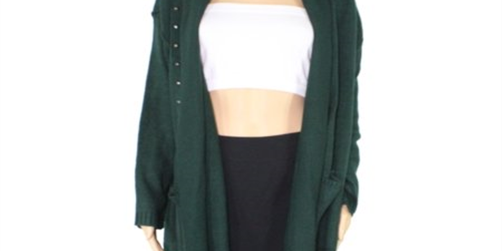 Style & Co Women's  Plus Studded Front Cardigan Sweater Green Size 2X