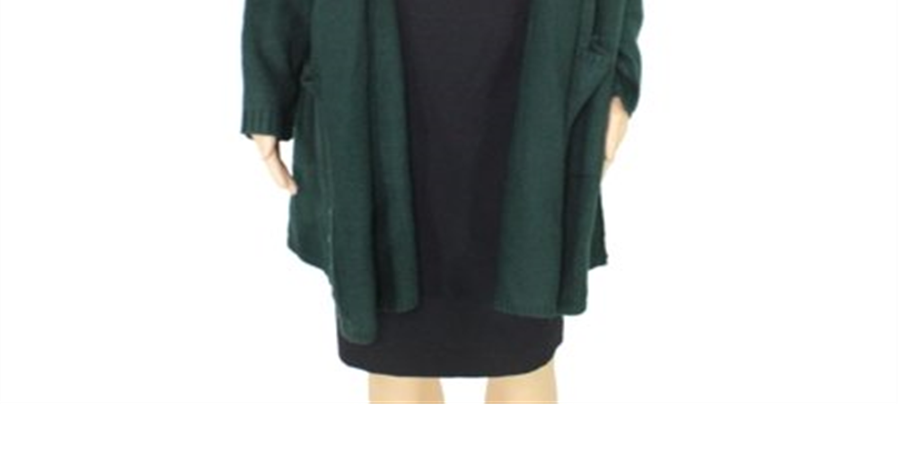 Style & Co Women's  Plus Studded Front Cardigan Sweater Green Size 2X