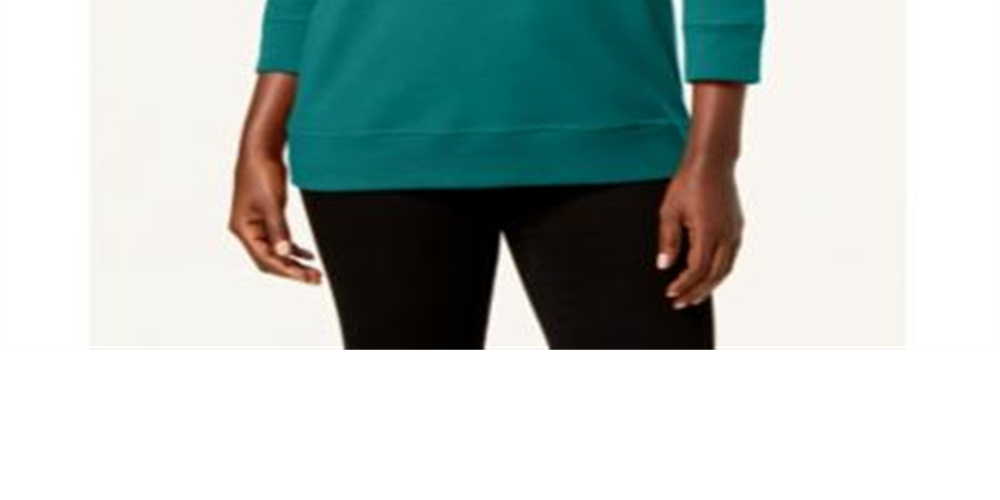 Karen Scott Women's Sport Scoop Neck Top Green Size XX-Large