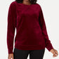 Karen Scott Women's Velour Sweatshirt Purple Size L