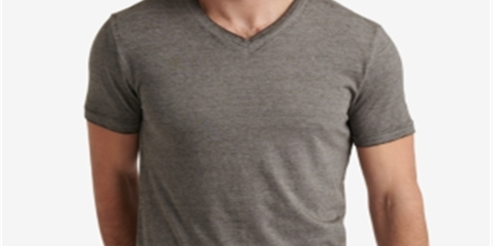 Lucky Brand Men's Venice Burnout V Neck T-Shirt Gray Size XXL