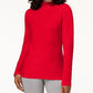 Karen Scott Women's Cotton Mock Neck Top Blue Size S