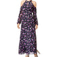 Bar III Womens Cold-Shoulder Maxi Dress Purple Size XX-Large