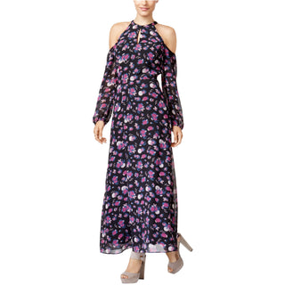 Bar III Womens Cold-Shoulder Maxi Dress Purple Size XX-Large