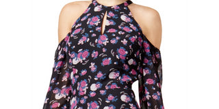 Bar III Womens Cold-Shoulder Maxi Dress Purple Size XX-Large