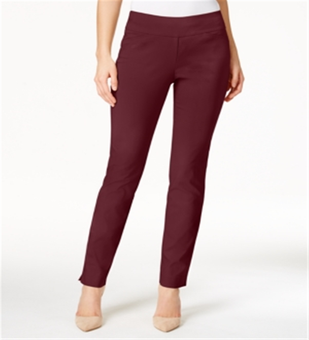 Charter Club Women's Cambridge Tummy Control Slim Leg Pants Red Size 2 Petite