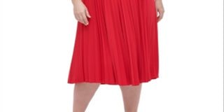Tommy Hilfiger Women's Belted Pleated Dress Red Size 18W