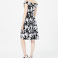 Calvin Klein Women's Floral Sleeveless Off Shoulder Knee Length Fit Flare Dress Black Size 10