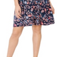 Style & Co Women's Cut Out Swing Floral Long Sleeve Above the Knee Dress Dark Blue Size PP