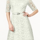 Charter Club Women's Belted Lace Dress White Size PP