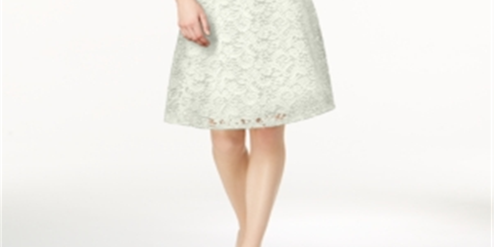 Charter Club Women's Belted Lace Dress White Size PP