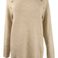 Calvin Klein Women's Button Detail Crewneck Sweater Brown Size Small