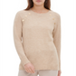 Calvin Klein Women's Button Detail Crewneck Sweater Brown Size Small