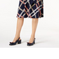 Charter Club Women's Printed Fit & Flare Dress Dark Blue Size XXL
