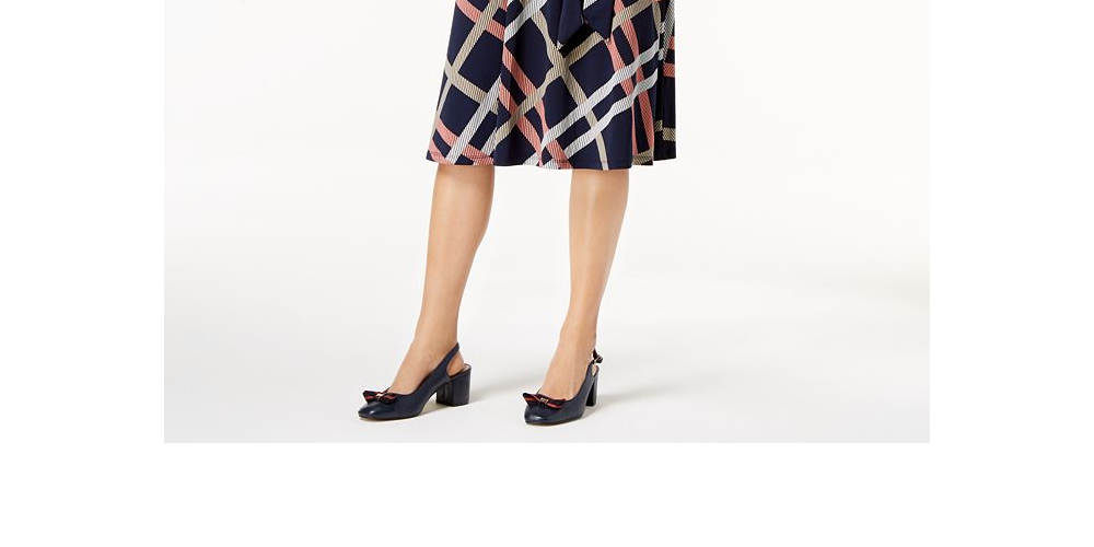 Charter Club Women's Printed Fit & Flare Dress Dark Blue Size XXL