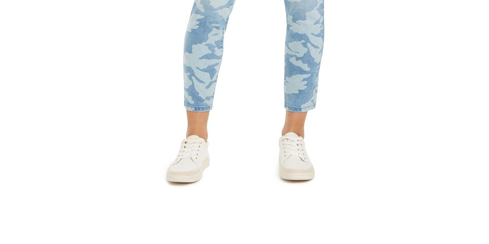 Style & Co Women's Printed Tummy-Control Skinny Jeans Blue Size 10