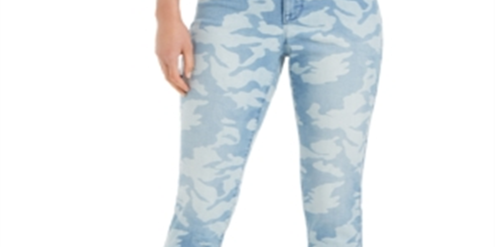 Style & Co Women's Printed Tummy-Control Skinny Jeans Blue Size 10