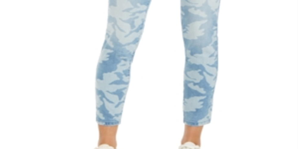 Style & Co Women's Printed Tummy-Control Skinny Jeans Blue Size 10