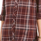 Style & Co Women's Plaid Utility Shirt Wine Size  Petite L