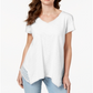 Style & Co Women's Crochet Handkerchief Hem Top White Size Petite