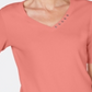 Karen Scott Women's Cotton V Neck T-Shirt Orange Size Large