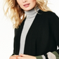 Charter Club Women's Striped Cashmere Cardigan Black Size Large