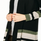 Charter Club Women's Striped Cashmere Cardigan Black Size Large