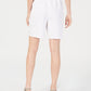 Karen Scott Women's Cotton Drawstring Shorts White Size Small