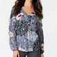 Style & Co Women's Printed Prairie Top Blue Size L