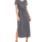 Style & Co Women's Textured Tie Waist Maxi Dress Gray Size XX-Large