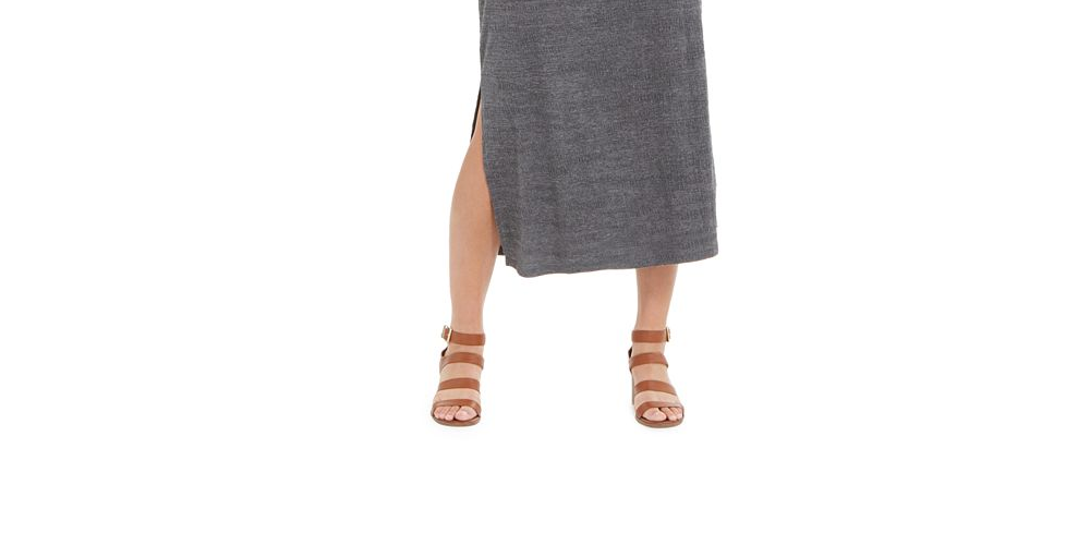 Style & Co Women's Textured Tie Waist Maxi Dress Gray Size XX-Large