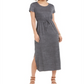 Style & Co Women's Textured Tie Waist Maxi Dress Gray Size XX-Large