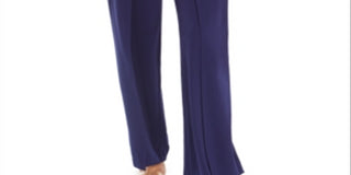 Bar III Women's Drapey Tie Waist Dress Pants Navy Size Small
