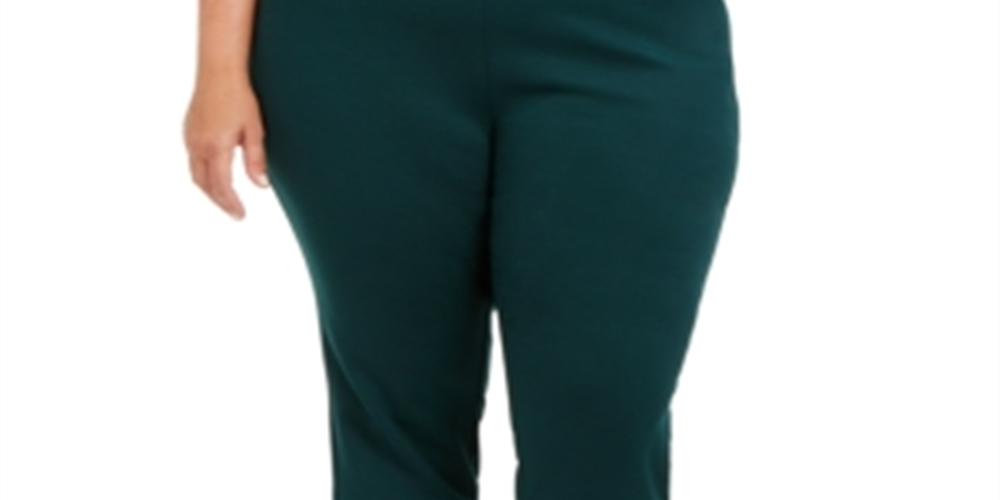 INC International Concepts Women's Skinny Pull on Ponte Pants Green Size 18W